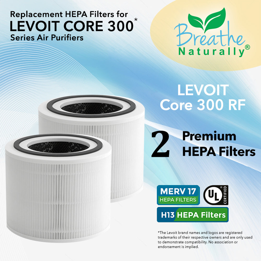 Levoit Core 300 Replacement HEPA Filters - LV Core 300rf - 2 HEPA Filters