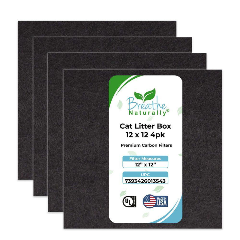 Cat Litter Box Replacement Carbon Pre-Filter - 12" x 12" - Breathe Naturally