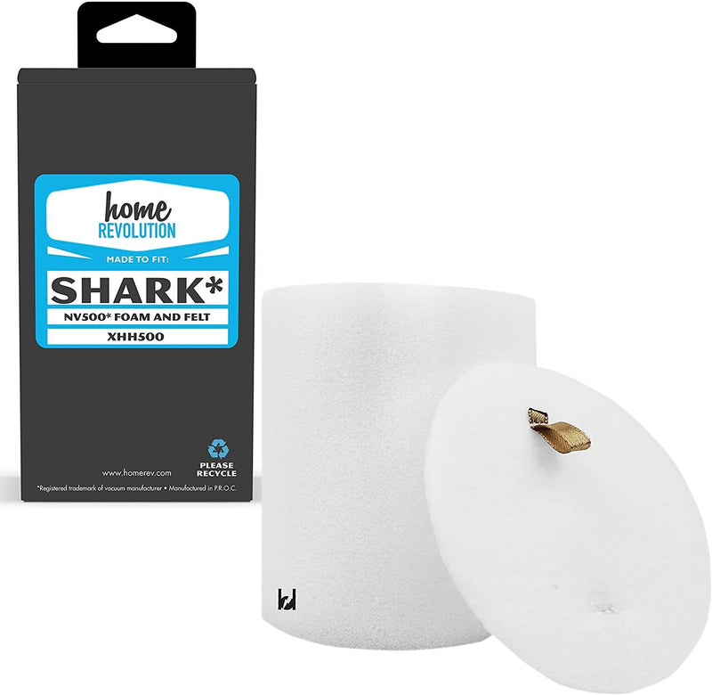 Home Revolution Replacement 1 Foam & 1 Felt Filter Kit, Fits Shark Rotator Pro Lift-Away NV500 Vacuums and Part XFF500 - Breathe Naturally