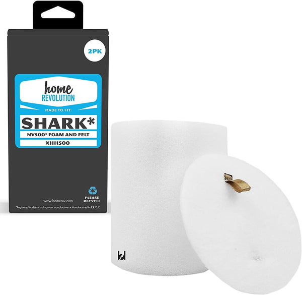Home Revolution Replacement 1 Foam & 1 Felt Filter Kit, Fits Shark Rotator Pro Lift-Away NV500 Vacuums and Part XFF500 - Breathe Naturally