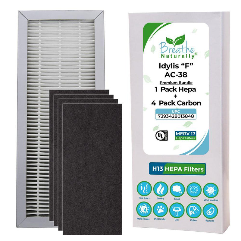 Idylis "F" AC-38 Replacement HEPA + Carbon Pre-Filter Bundle - Breathe Naturally