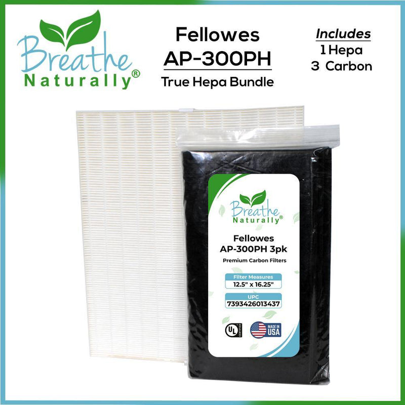 Fellowes AP-300PH Replacement HEPA + Carbon Pre-Filter Bundle - Breathe Naturally