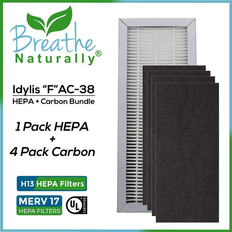 Idylis "F" AC-38 Replacement HEPA + Carbon Pre-Filter Bundle - Breathe Naturally