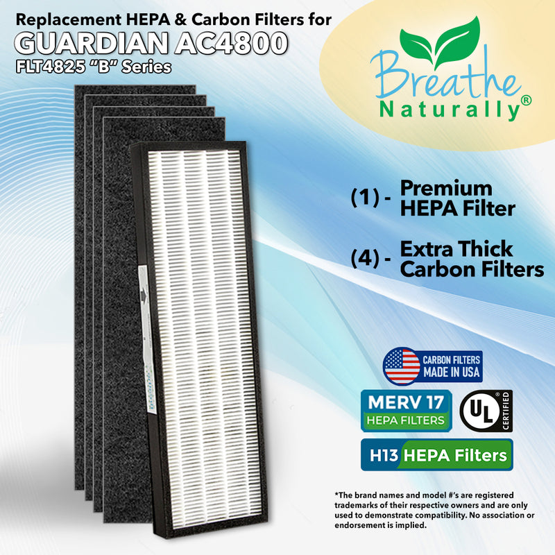 GermGuardian FLT4825 Filter B Replacement HEPA + Carbon Pre-Filter Bundle