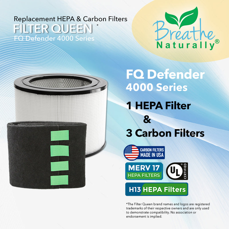 Filter Queen Defender 4000 Series Replacement HEPA + Carbon Pre-Filter Bundle