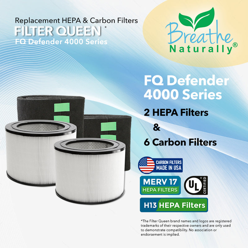 Filter Queen Defender 4000 Series Replacement HEPA + Carbon Pre-Filter Bundle