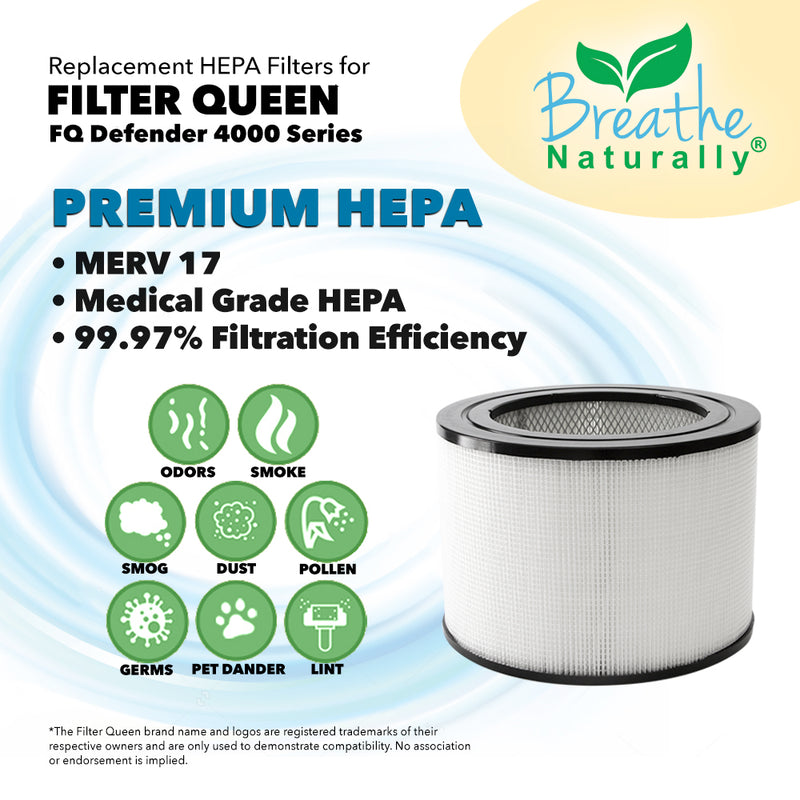 Filter Queen Defender 4000 Series Replacement HEPA + Carbon Pre-Filter Bundle