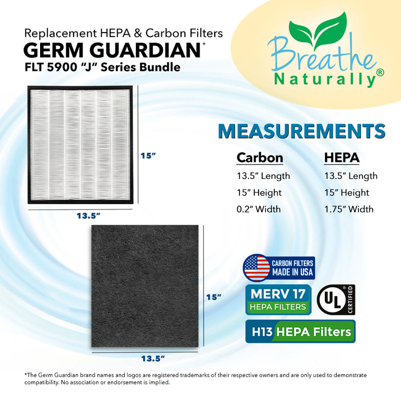 Germ Guardian FLT5900 "J" HEPA & Carbon Filters for FLT5900 / AC5900 Series Air Purifiers