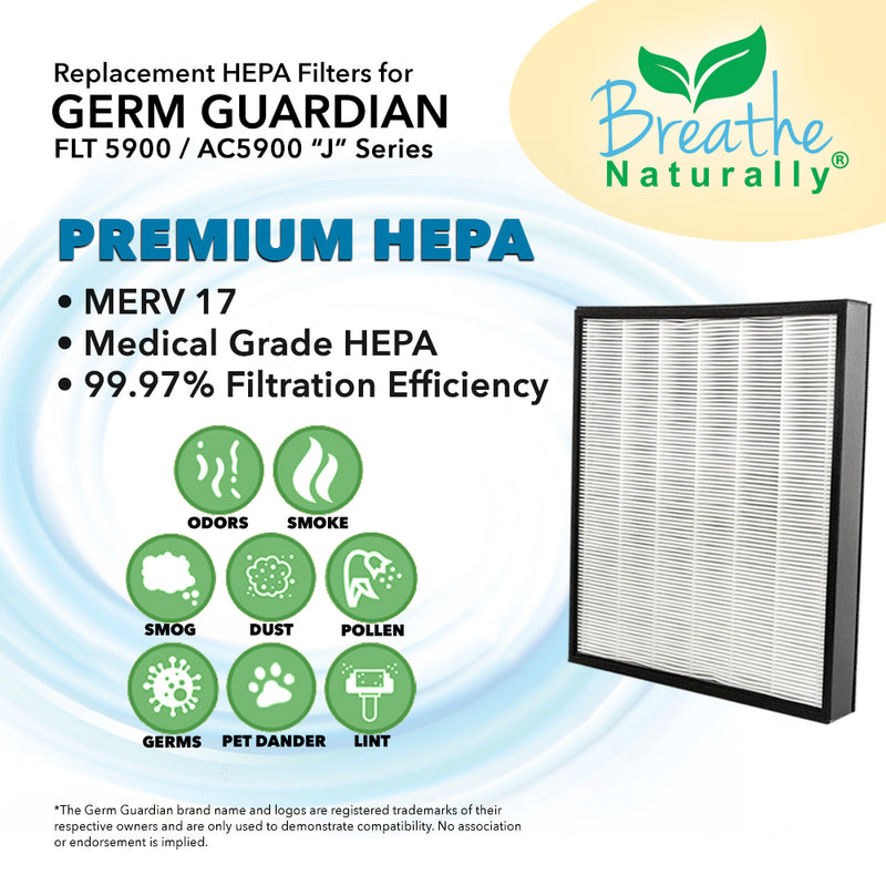 Germ Guardian FLT5900 "J" HEPA & Carbon Filters for FLT5900 / AC5900 Series Air Purifiers