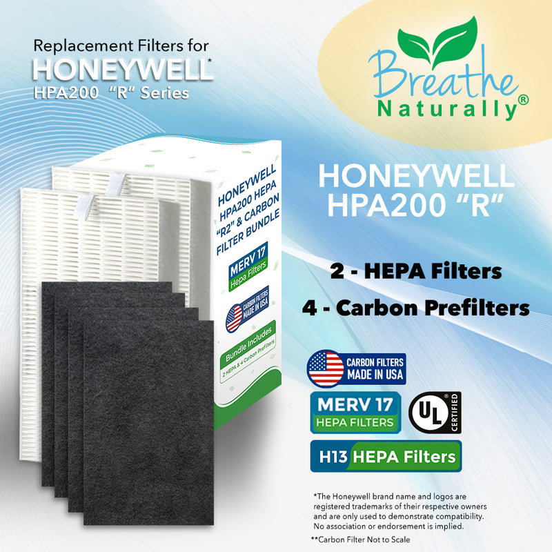 Honeywell "R" Replacement HEPA + Carbon Pre-Filter Bundle - R1, R2, R3