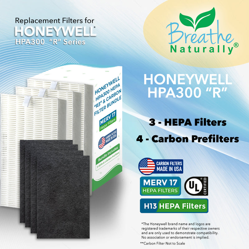 Honeywell "R" Replacement HEPA + Carbon Pre-Filter Bundle - R1, R2, R3