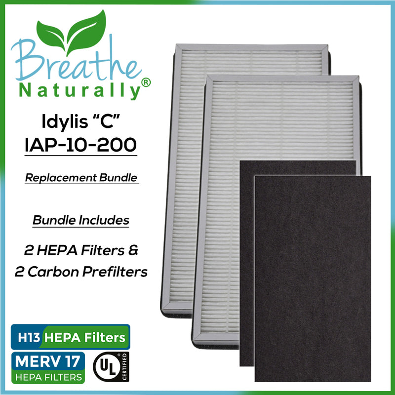 Idylis "C" IAP-10-200 Replacement HEPA Filter Bundle