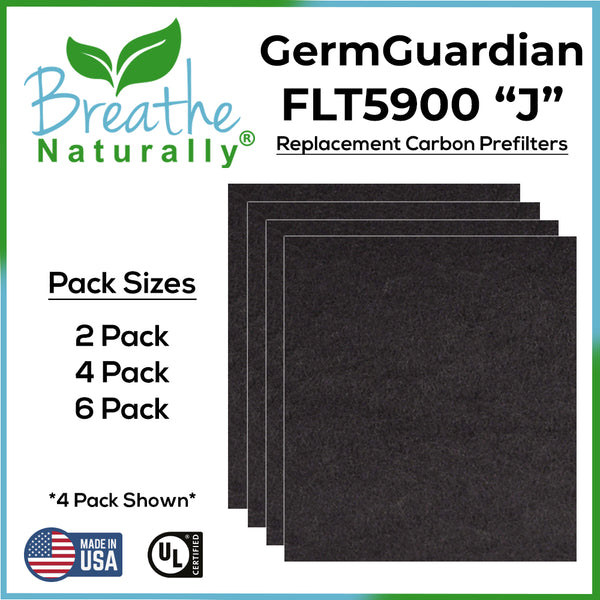 GermGuardian FLT5900 "J" Carbon Prefilters for AC5900WCA and AC5900WDLX Series Air Purifiers