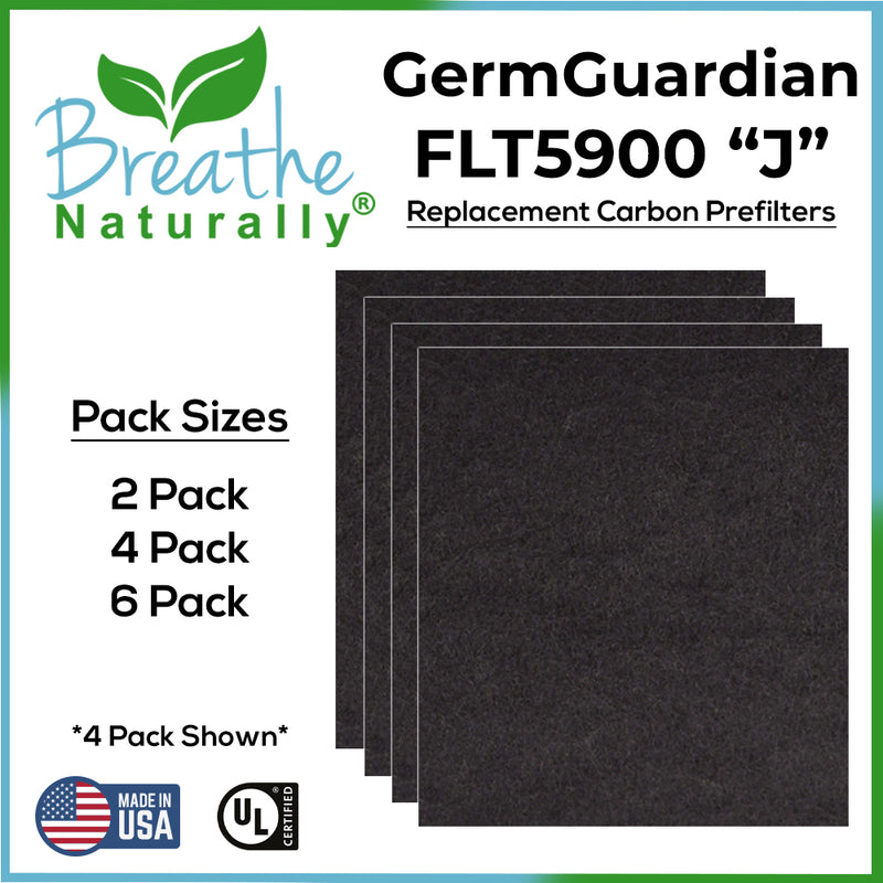 GermGuardian FLT5900 "J" Carbon Prefilters for AC5900WCA and AC5900WDLX Series Air Purifiers