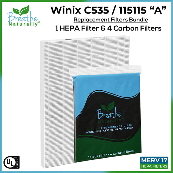 Winix C535, Plasmawave 5300, 6300 and Aeramax 300/290 Replacement HEPA + Carbon Filter Bundle