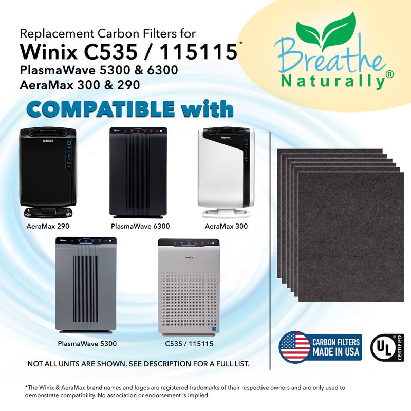 Winix C535, Plasmawave 5300, 6300 and Aeramax 300/290 Replacement Carbon Prefilters