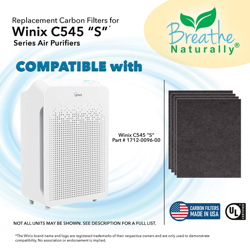 Breathe Naturally Replacement Winix Filter "S" Carbon Filters for Winix C545 Series Air Purifiers