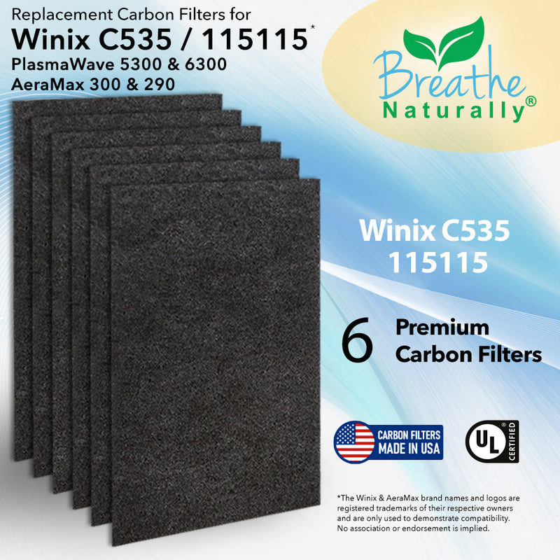 Winix C535, Plasmawave 5300, 6300 and Aeramax 300/290 Replacement Carbon Prefilters