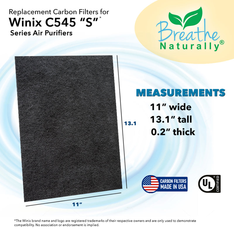 Breathe Naturally Replacement Winix Filter "S" Carbon Filters for Winix C545 Series Air Purifiers