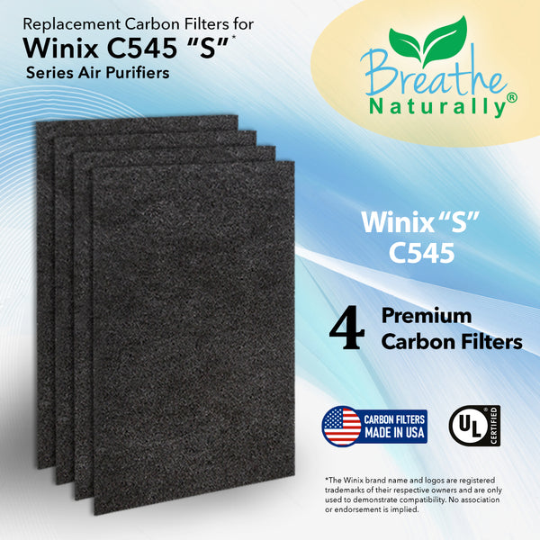 Breathe Naturally Replacement Winix Filter "S" Carbon Filters for Winix C545 Series Air Purifiers